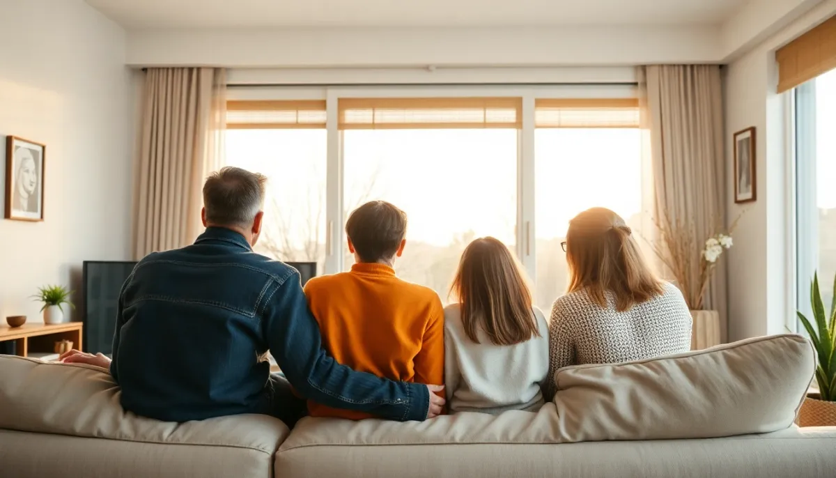 Intérieur résidentiel confortable chauffé par pompe à chaleur en Nord-Pas-de-Calais