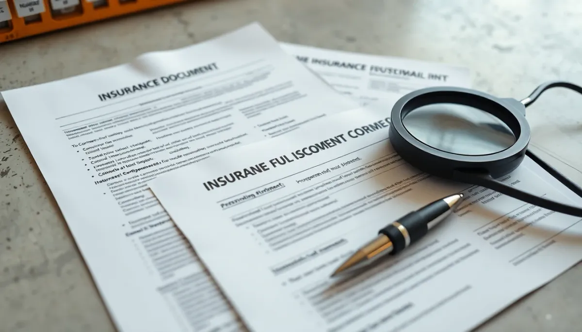 Documents d'assurance et garanties disposés sur une surface de travail, représentant les protections complémentaires