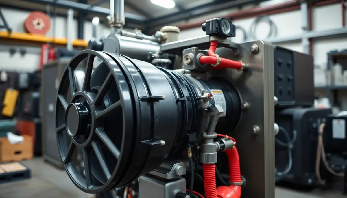 Composants internes d'une pompe à chaleur montrant la technologie de compression inverter