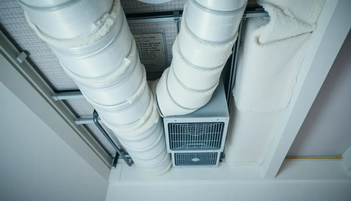 Installation d'une gaine VMC isolée acoustiquement avec matériaux insonorisants
