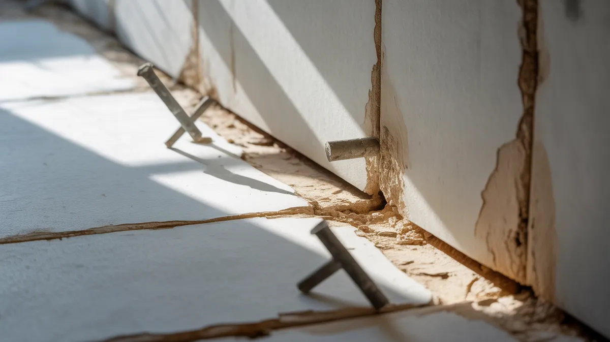Dommages et fissures causés par une mauvaise installation de chevilles sur placo