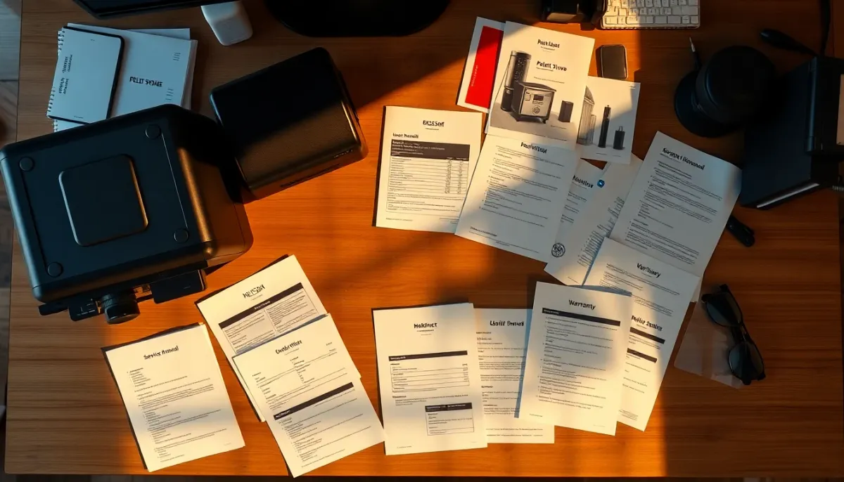 Documentation technique et manuels d'utilisation de poêle à granulés avec historique de maintenance