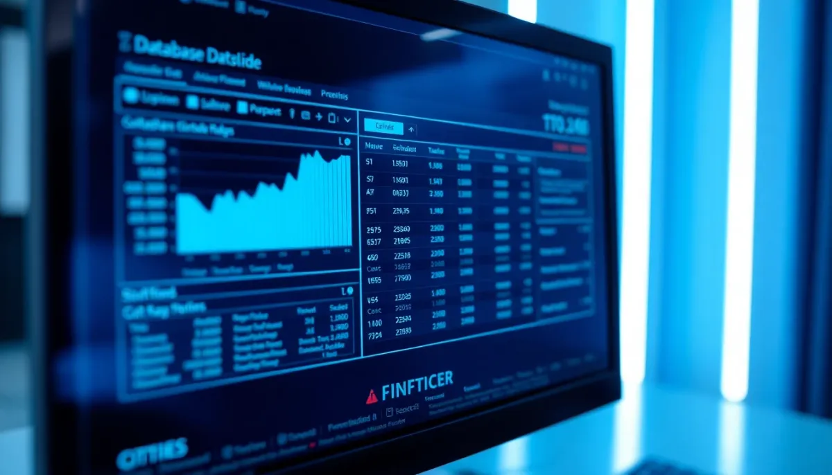 Interface de vérification en ligne avec données financières et indicateurs de solidité