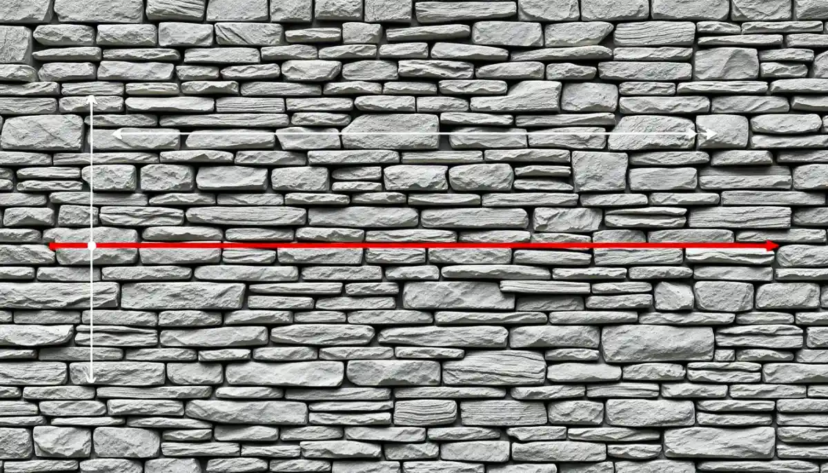 Illustration des proportions d'un mur en pierre avec les ratios hauteur-largeur recommandés
