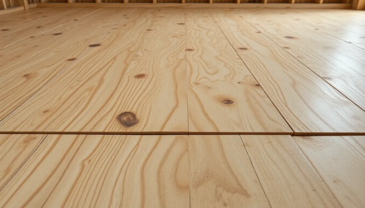 Exemple de pose incorrecte de plancher OSB montrant les espacements mal alignés et les problèmes de fixation