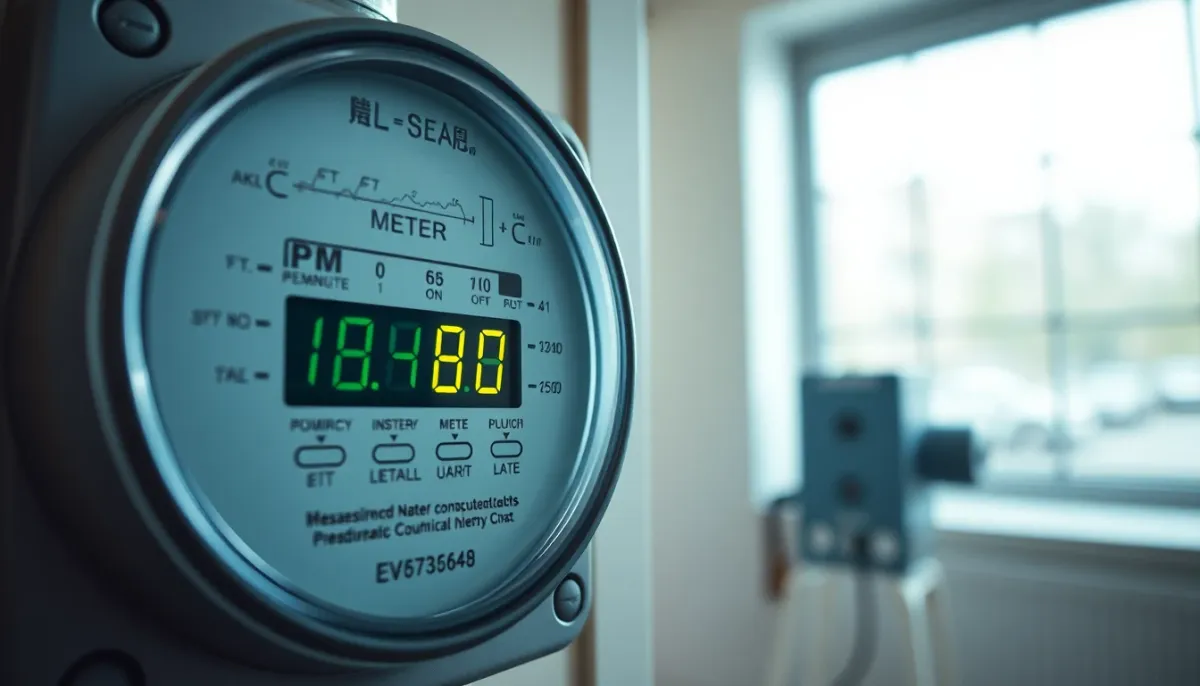 Compteur électrique affichant la consommation énergétique d'un logement