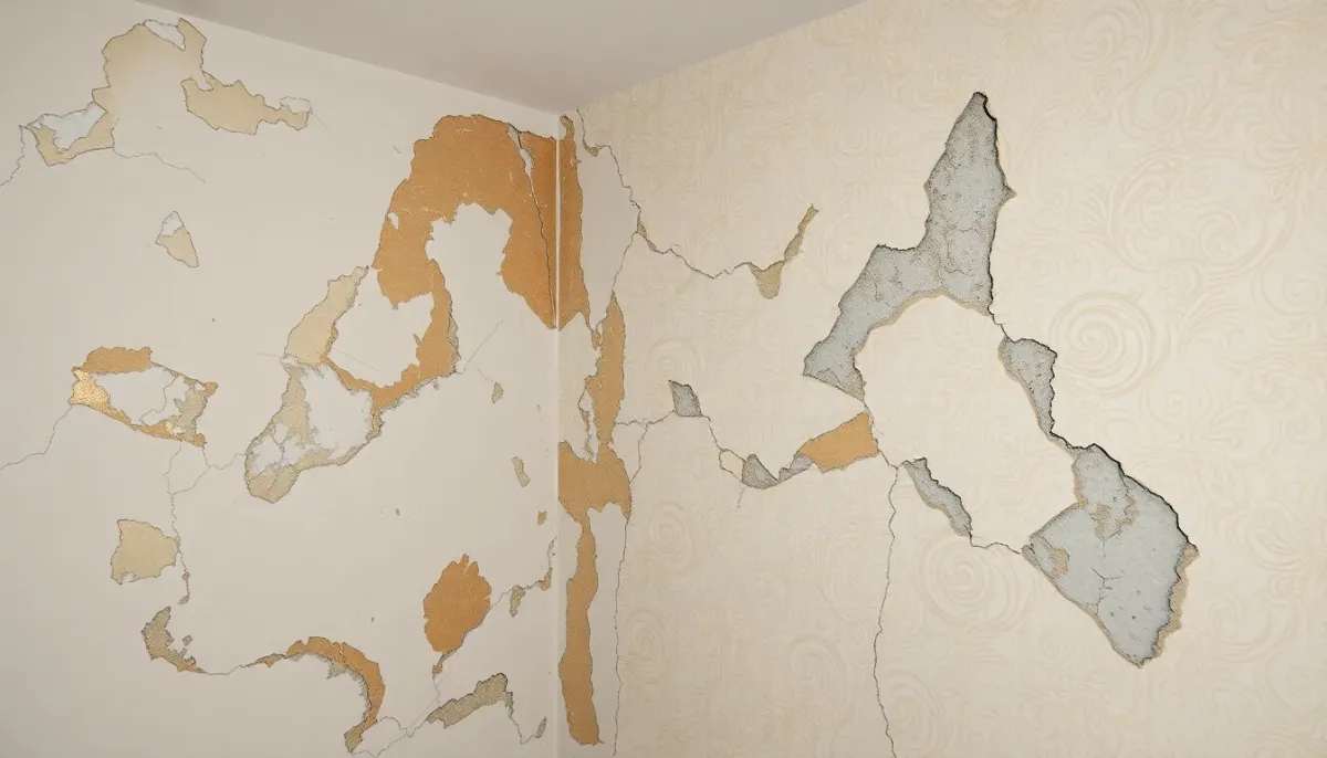 Photographie montrant les dégâts causés par une mauvaise respiration des murs : peinture qui cloque et décollements