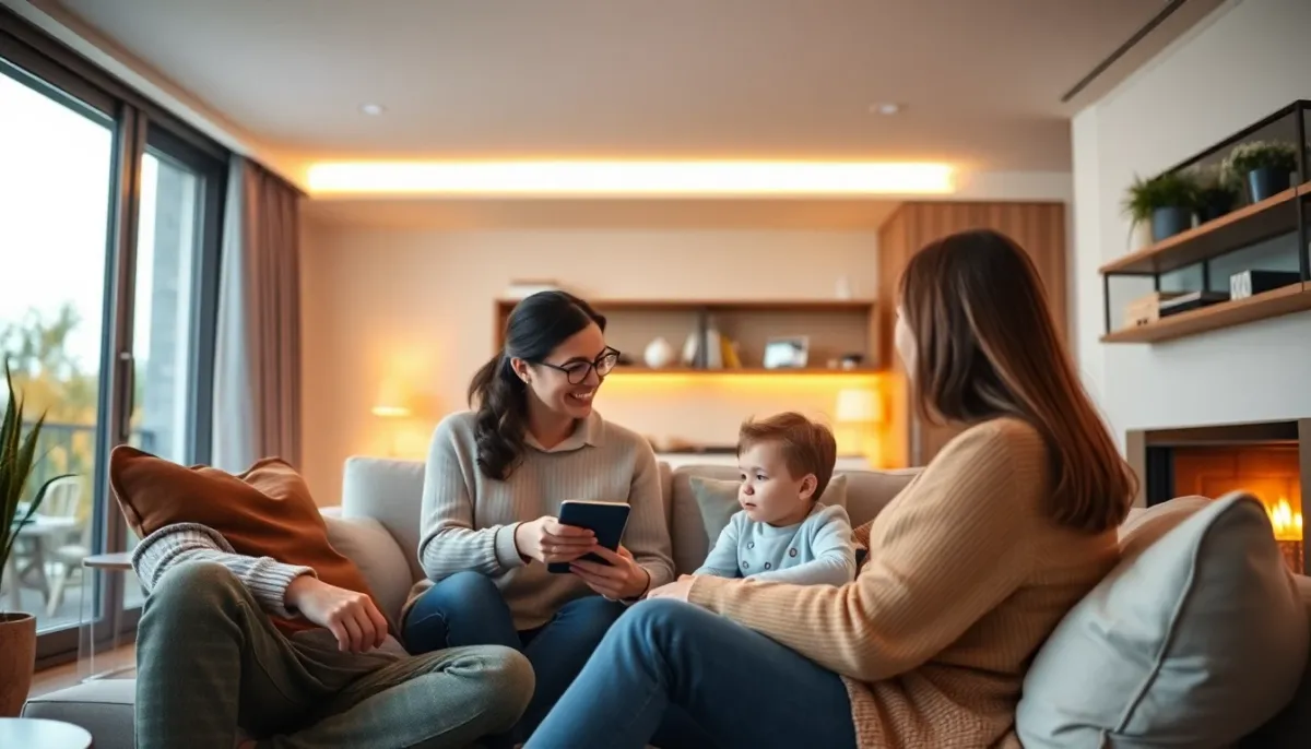 Foyer confortable chauffé efficacement par système de pompe à chaleur