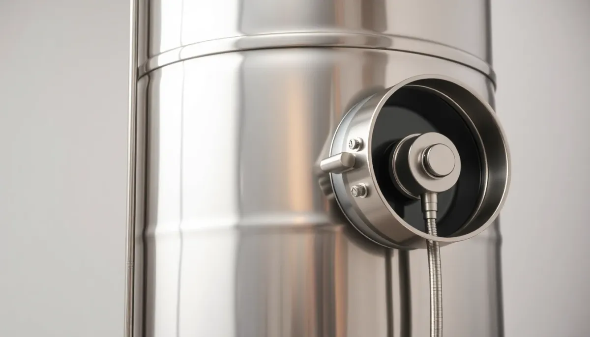 Détail technique du ballon ECS en acier inoxydable intégré de 220 litres montrant la construction et les connexions