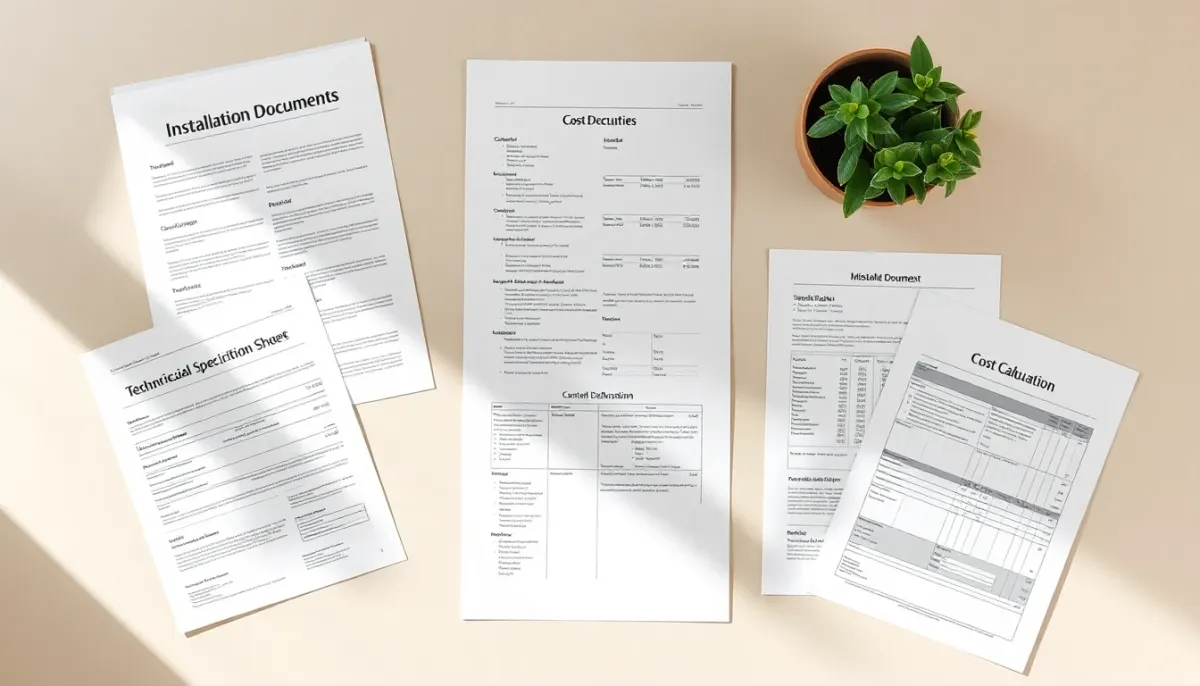 Documents techniques, garanties et devis relatifs à l'installation d'une pompe à chaleur