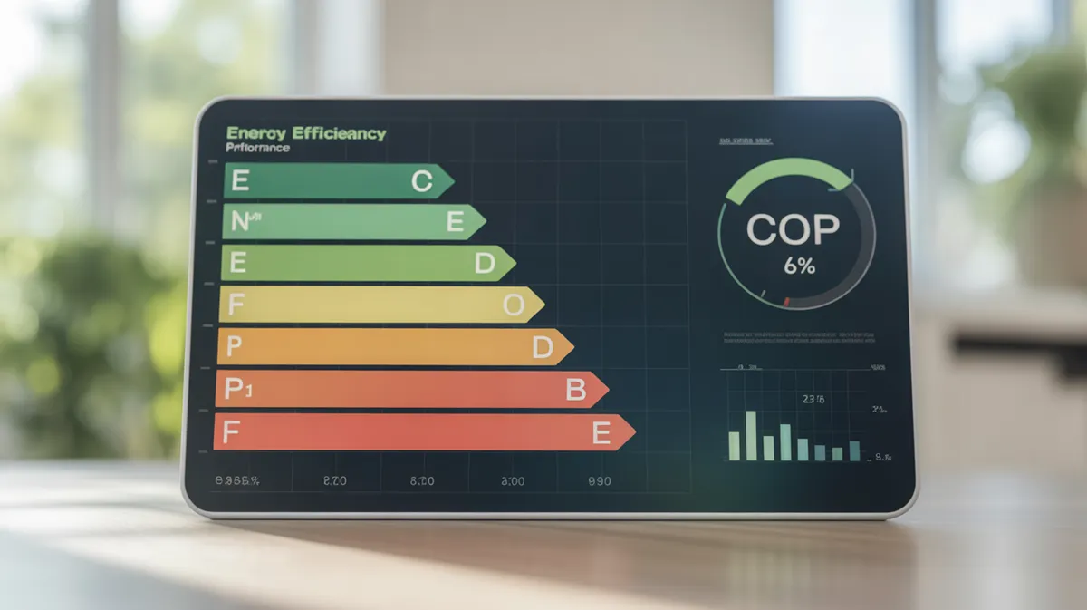 Graphique de performance énergétique et économies de consommation avec valeurs COP de la Vitocal 200