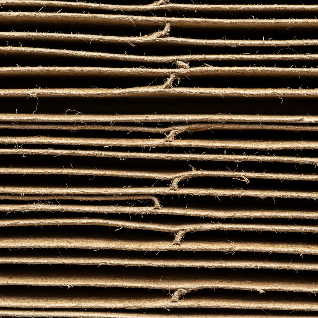 Gros plan sur la texture et les revêtements d'une barquette en carton, vue de dessus