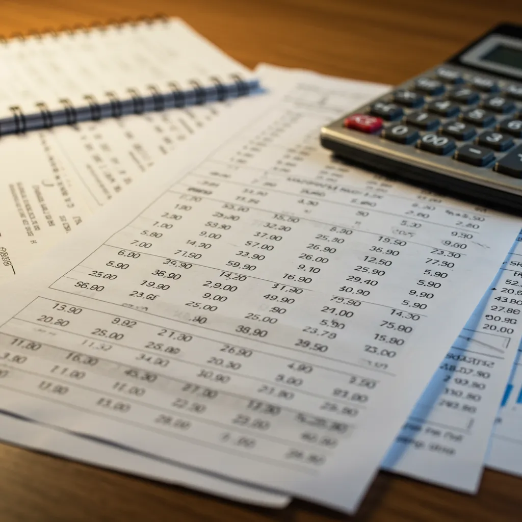 Documents financiers et bilans comptables montrant les performances négatives d'une petite entreprise