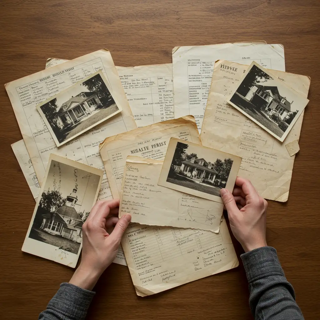 Documents administratifs et photos datées prouvant l'antériorité d'un abri de jardin, essentiels pour justifier une exonération fiscale