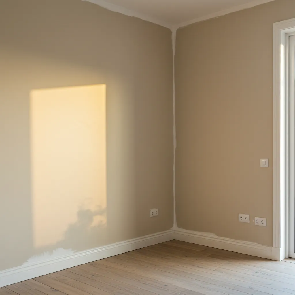 Résultat final d'une rénovation réussie avec peinture appliquée sur glycéro, murs lisses et uniformes