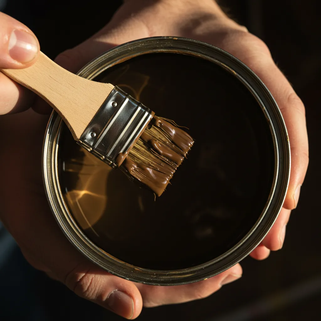 Gros plan sur un pot de peinture professionnelle ouvert révélant une texture lisse et homogène, symbole de la qualité des finitions pour artisans