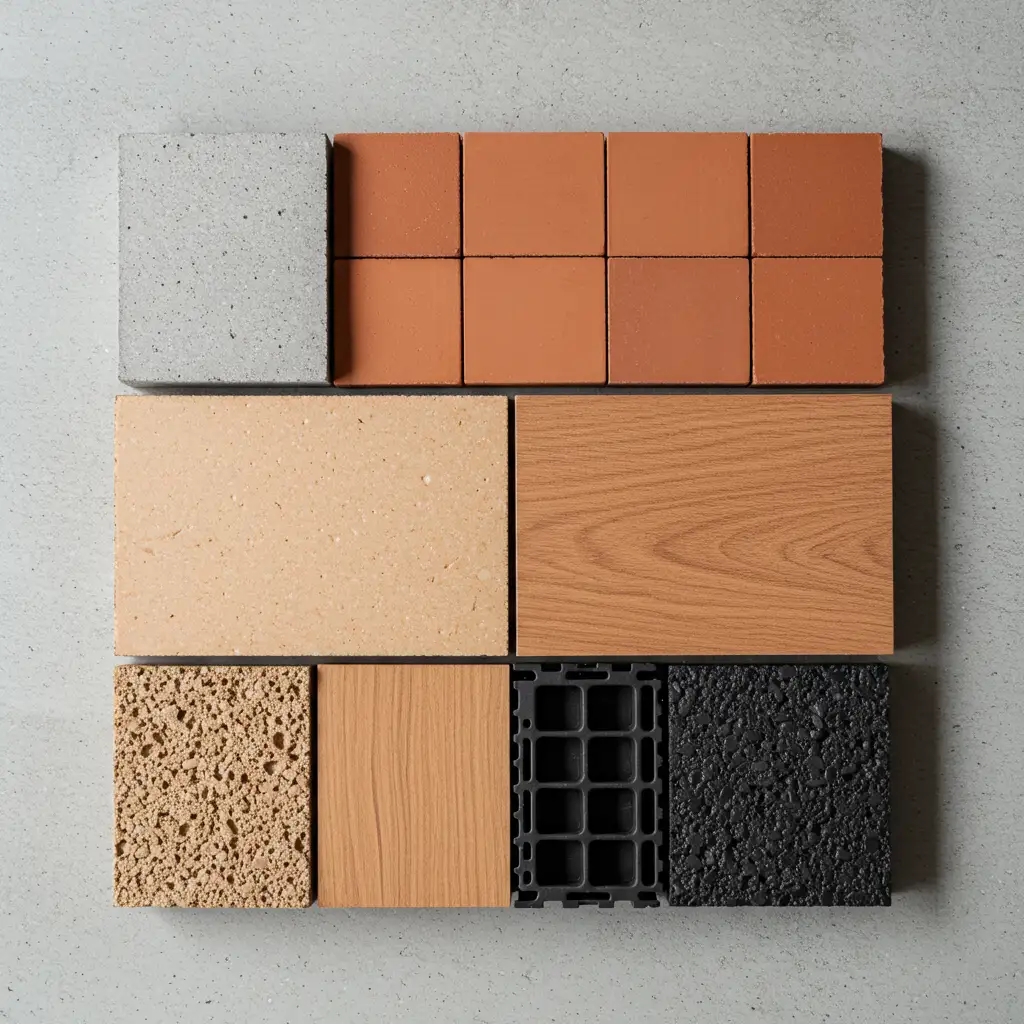 Comparatif des six types d'entrevous pour plancher poutrelles-hourdis : béton, terre cuite, polystyrène, bois, plastique recyclé et composite