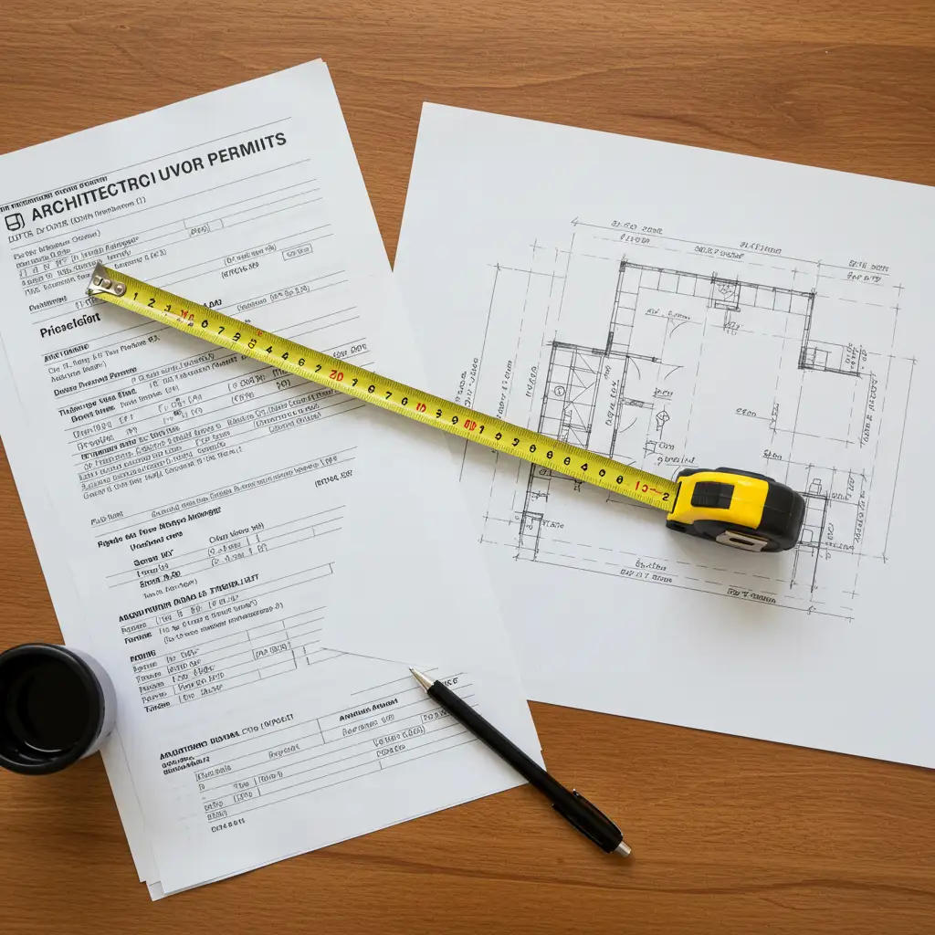 Documents de déclaration préalable de travaux et plan de chantier pour la construction d'un mur en parpaing
