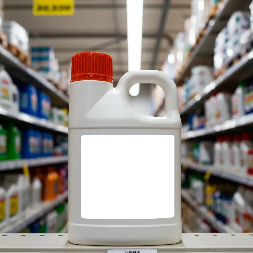 Produit herbicide en rayon d'une grande surface espagnole, accessible uniquement sous forme très diluée sans licence professionnelle