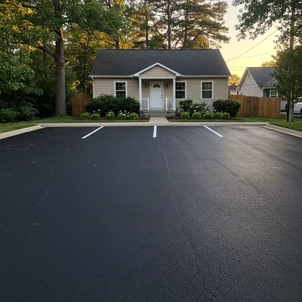 Exemple de projet résidentiel : place de parking en enrobé noir