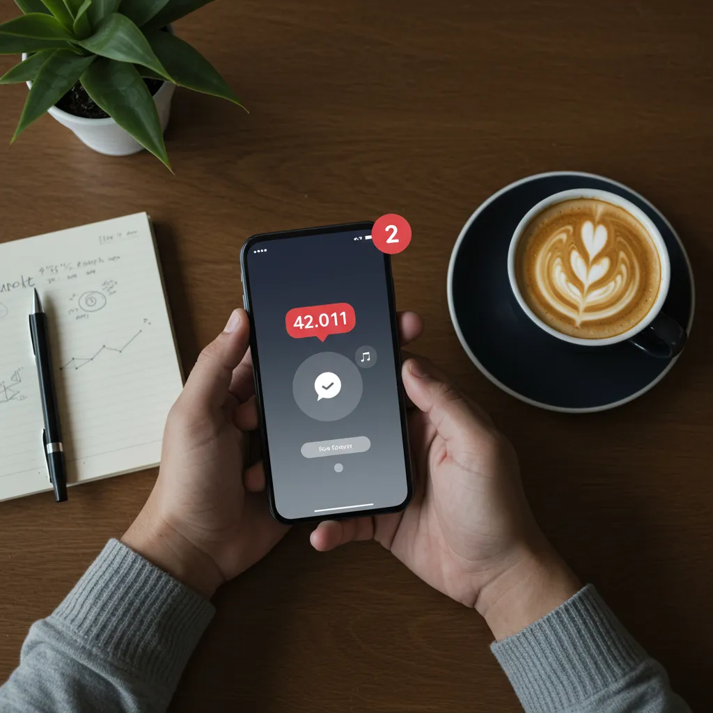Main tenant un smartphone recevant une notification d'alerte EJP, illustrant les canaux numériques de réception du signal EDF