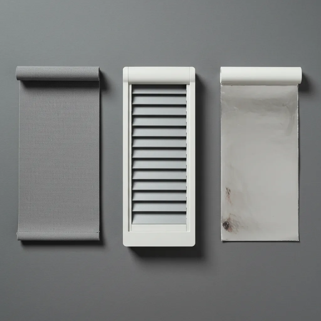 Comparaison visuelle de trois solutions de protection solaire pour fenêtres de toit