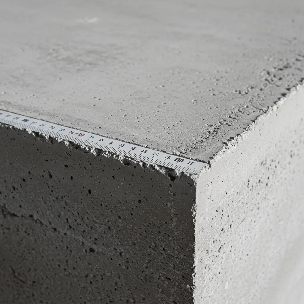 Détail du surbot en béton montrant la hauteur et la surface de pose