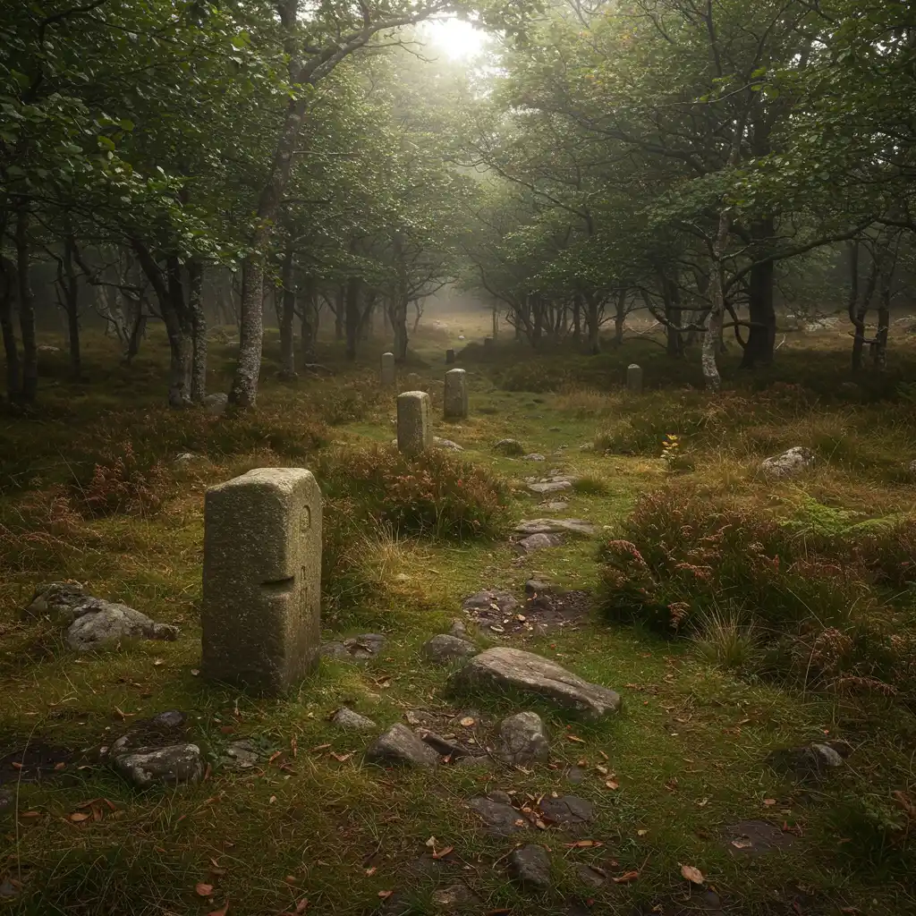 Bornes de propriété et marqueurs de limites foncières dans un paysage naturel