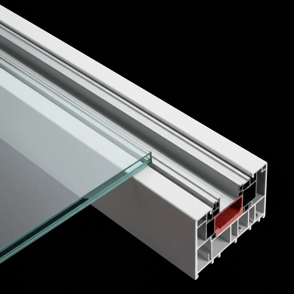 Détail d'une menuiserie aluminium et porte-fenêtre coulissante sur mesure avec finitions de qualité