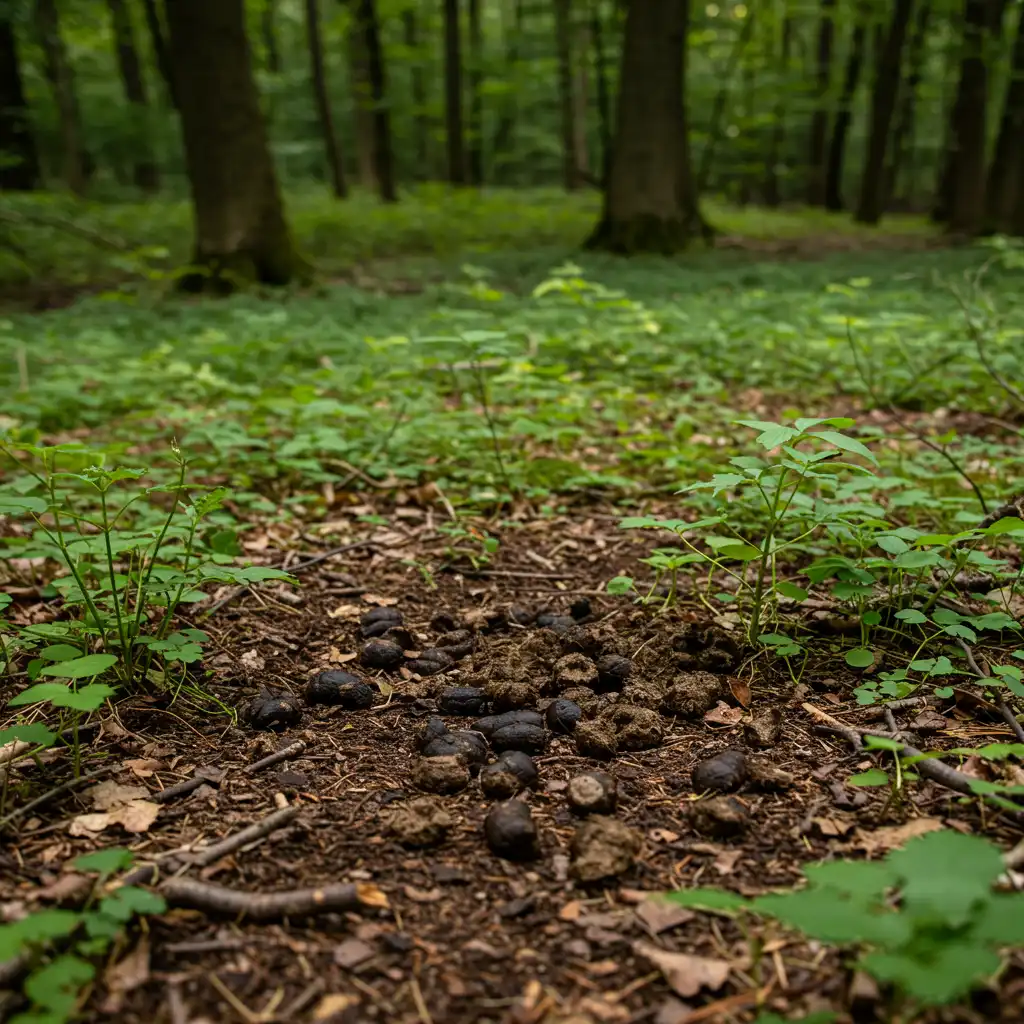 Crottes de sanglier dans un environnement naturel illustrant les risques sanitaires potentiels
