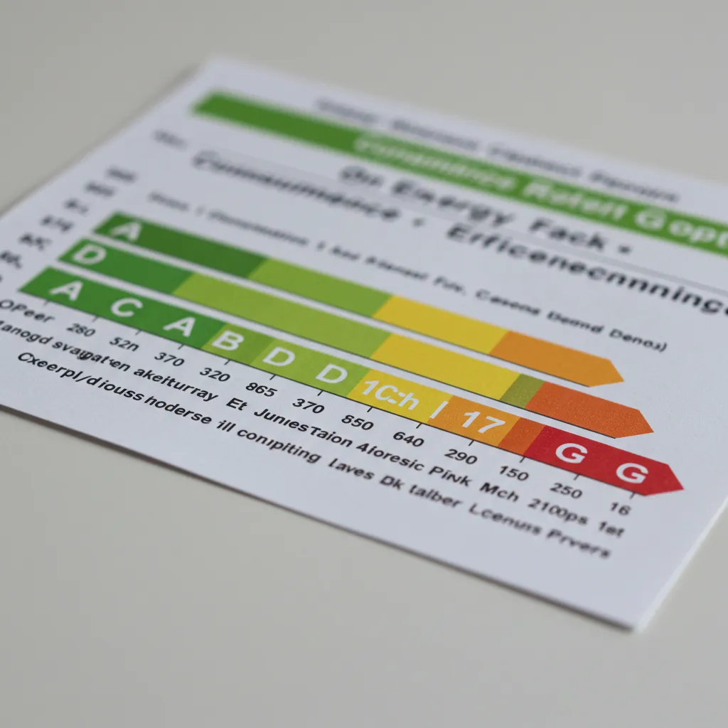Étiquette énergétique et données de consommation d'un lave-linge avec l'échelle de classement A à G