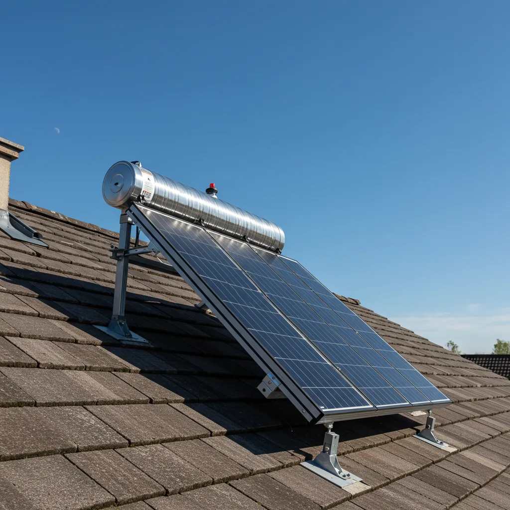 Panneau solaire thermique pour chauffe-eau solaire individuel (CESI) sur toiture résidentielle