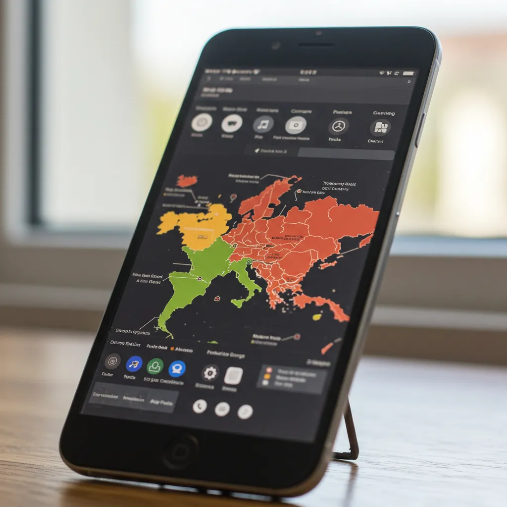 Écran affichant une carte interactive de qualité de l'eau avec code couleur