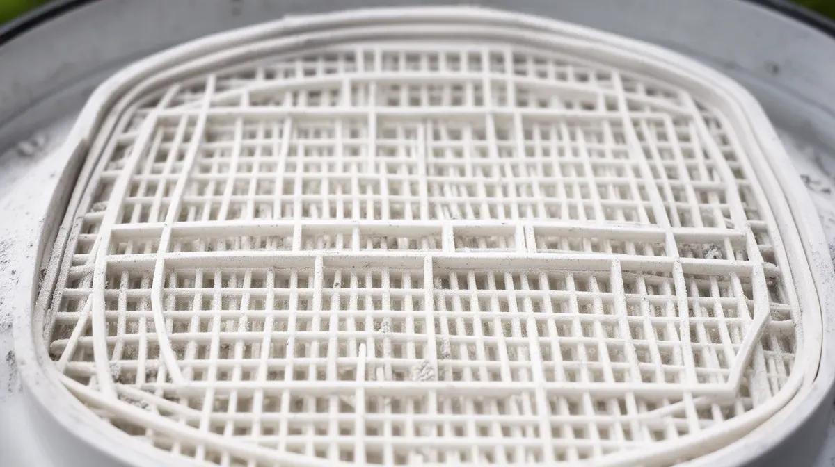 Grilles de filtre à diatomées de piscine démontées pour nettoyage