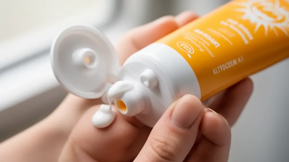 Gros plan sur une crème solaire périmée avec une texture séparée