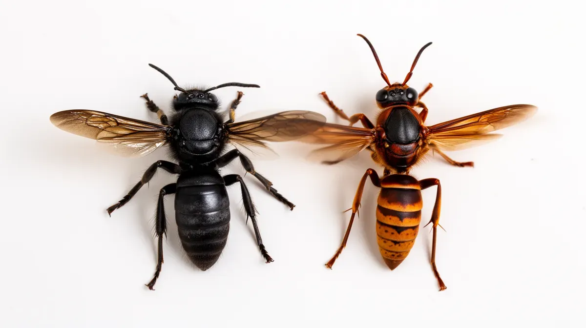 Comparaison visuelle entre une abeille charpentière et un frelon
