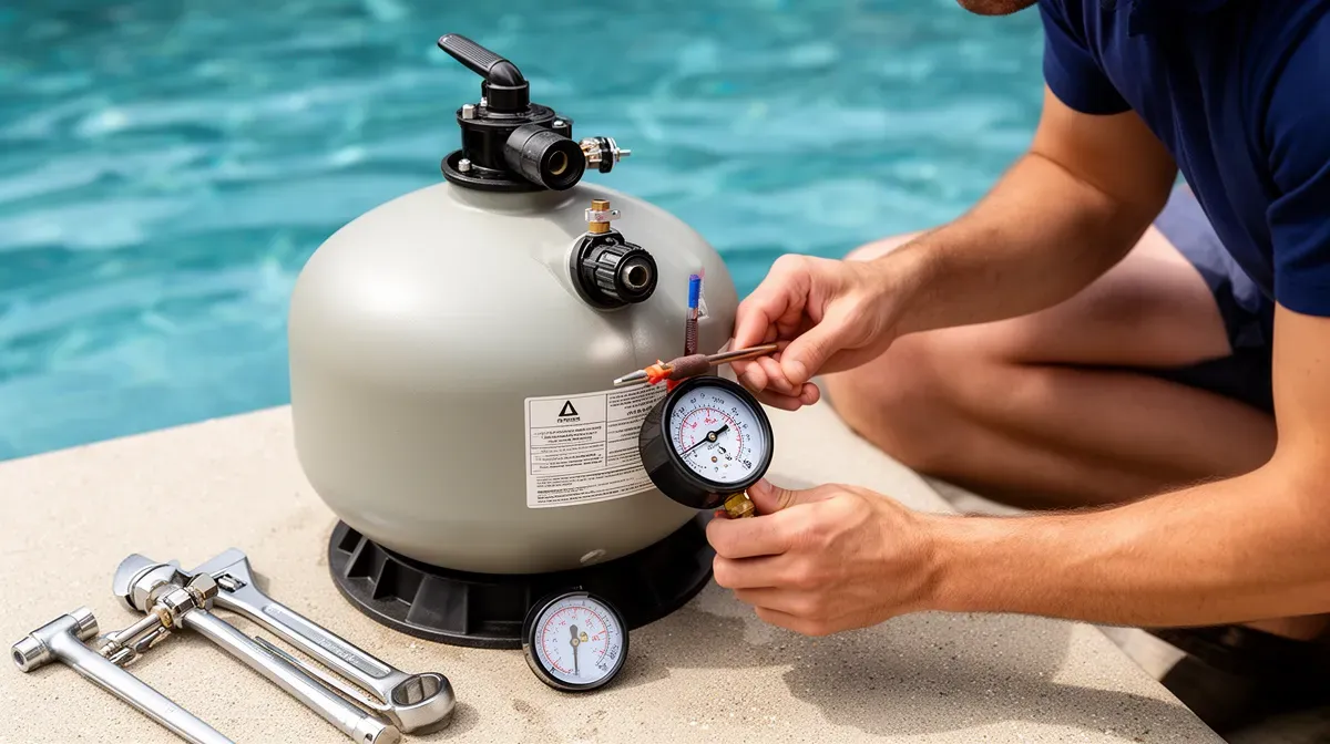 Entretien et remplacement d'un manomètre de filtre à sable de piscine