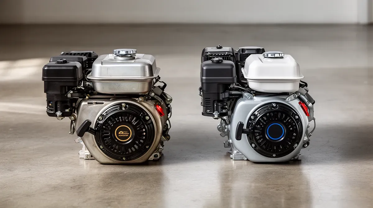 Comparaison côte à côte d'un moteur Loncin et d'un moteur Honda