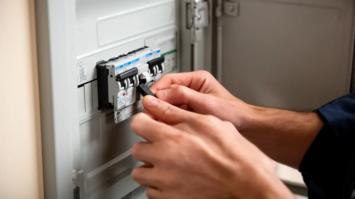 Personne coupant l'alimentation électrique d'une climatisation en urgence