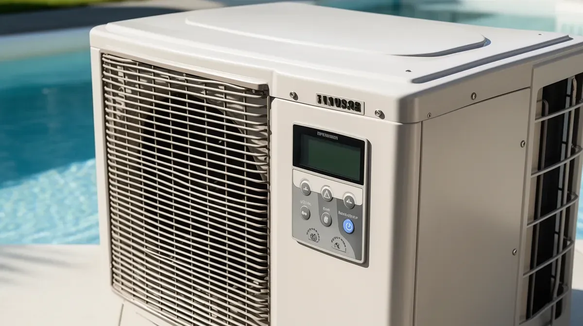 Vue détaillée de la pompe à chaleur Zodiac Z200 montrant son design compact et ses commandes