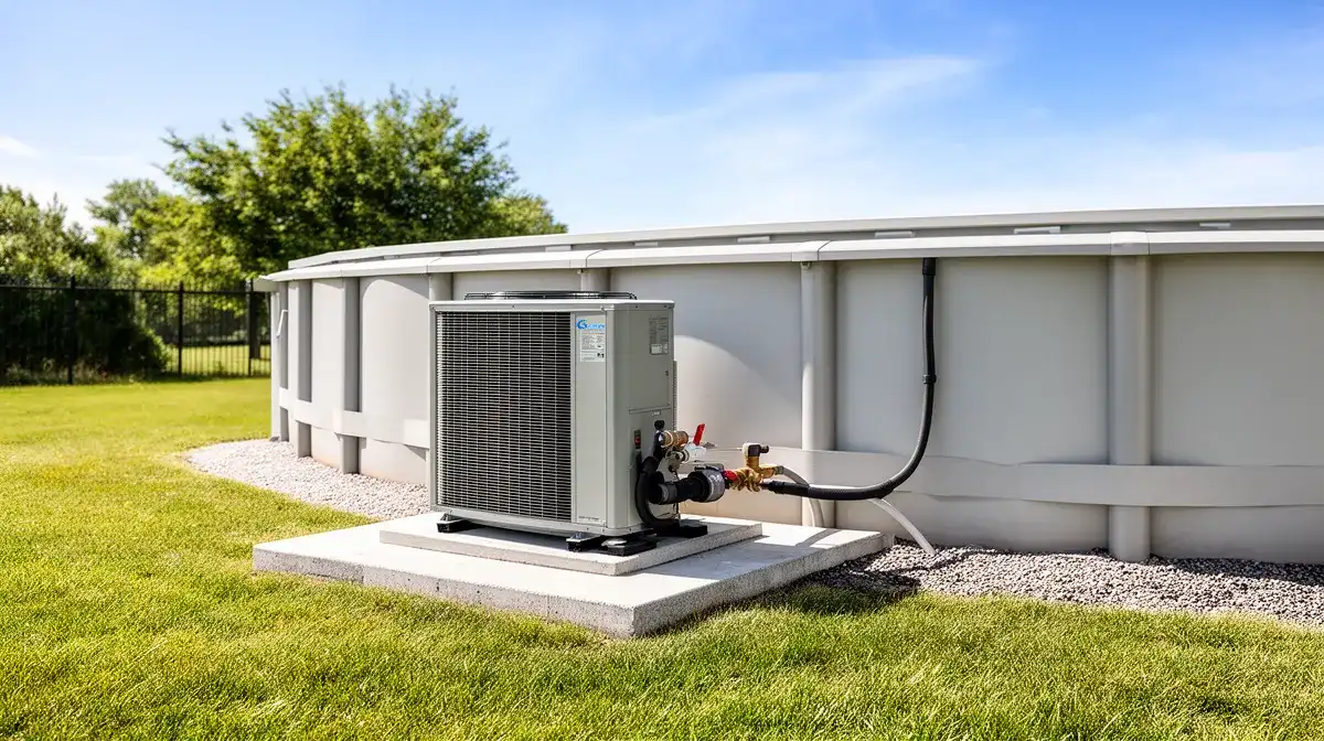 Installation correcte d'une pompe à chaleur Bestway à distance réglementaire de la piscine