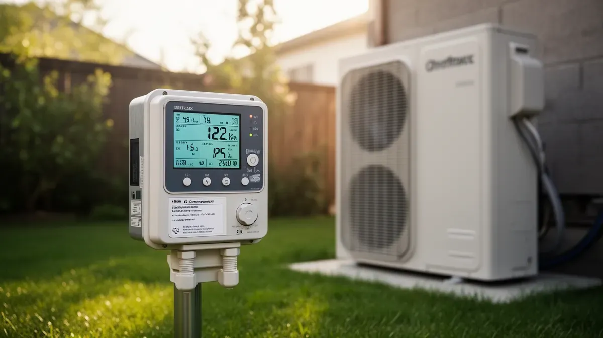 Compteur électrique connecté à une pompe à chaleur pour surveiller la consommation d'énergie
