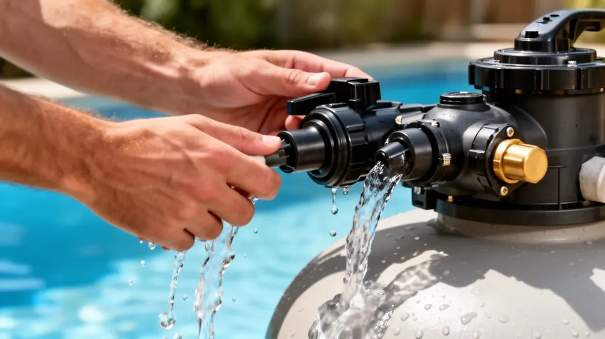Contre-lavage d'un filtre à sable de piscine